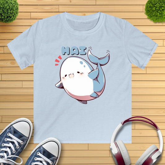 Kawaii winkender Hai Kinder T-Shirt