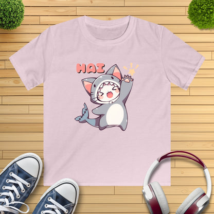 Katzenhai ruft "HAI" Kinder T-Shirt