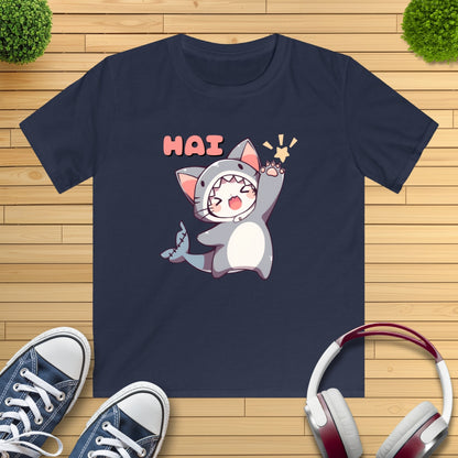 Katzenhai ruft "HAI" Kinder T-Shirt