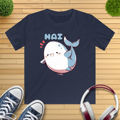 Kawaii winkender Hai Kinder T-Shirt