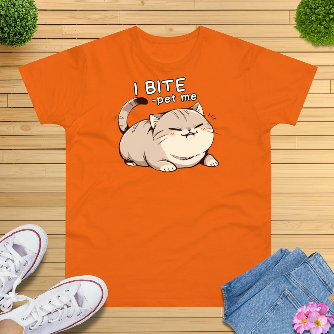 I BITE -pet me Katze T-Shirt