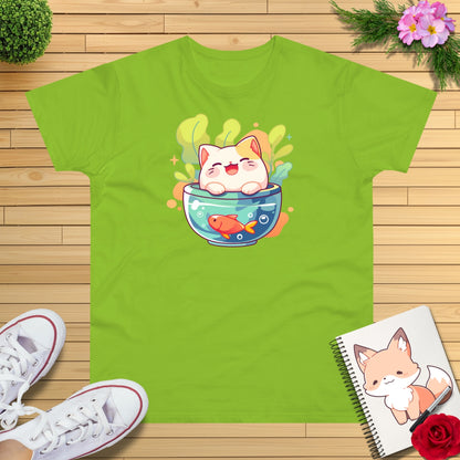 Goldfischglas Katze T-Shirt