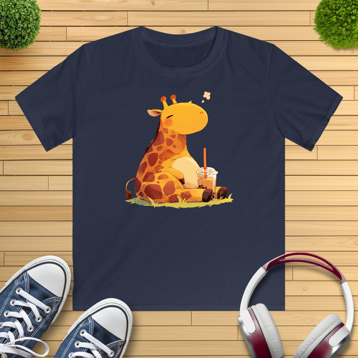 Pummelige Giraffe Kinder T-Shirt