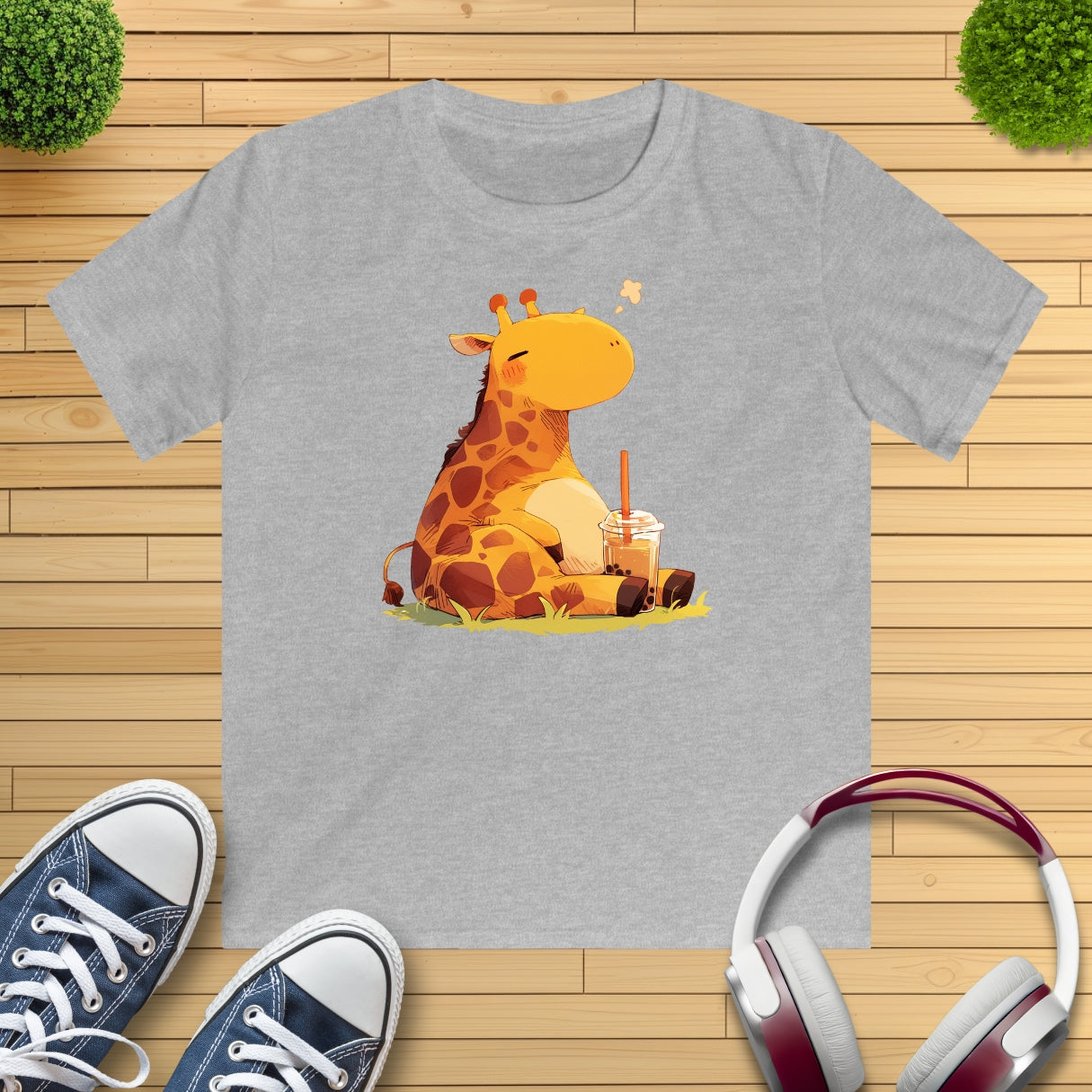 Pummelige Giraffe Kinder T-Shirt