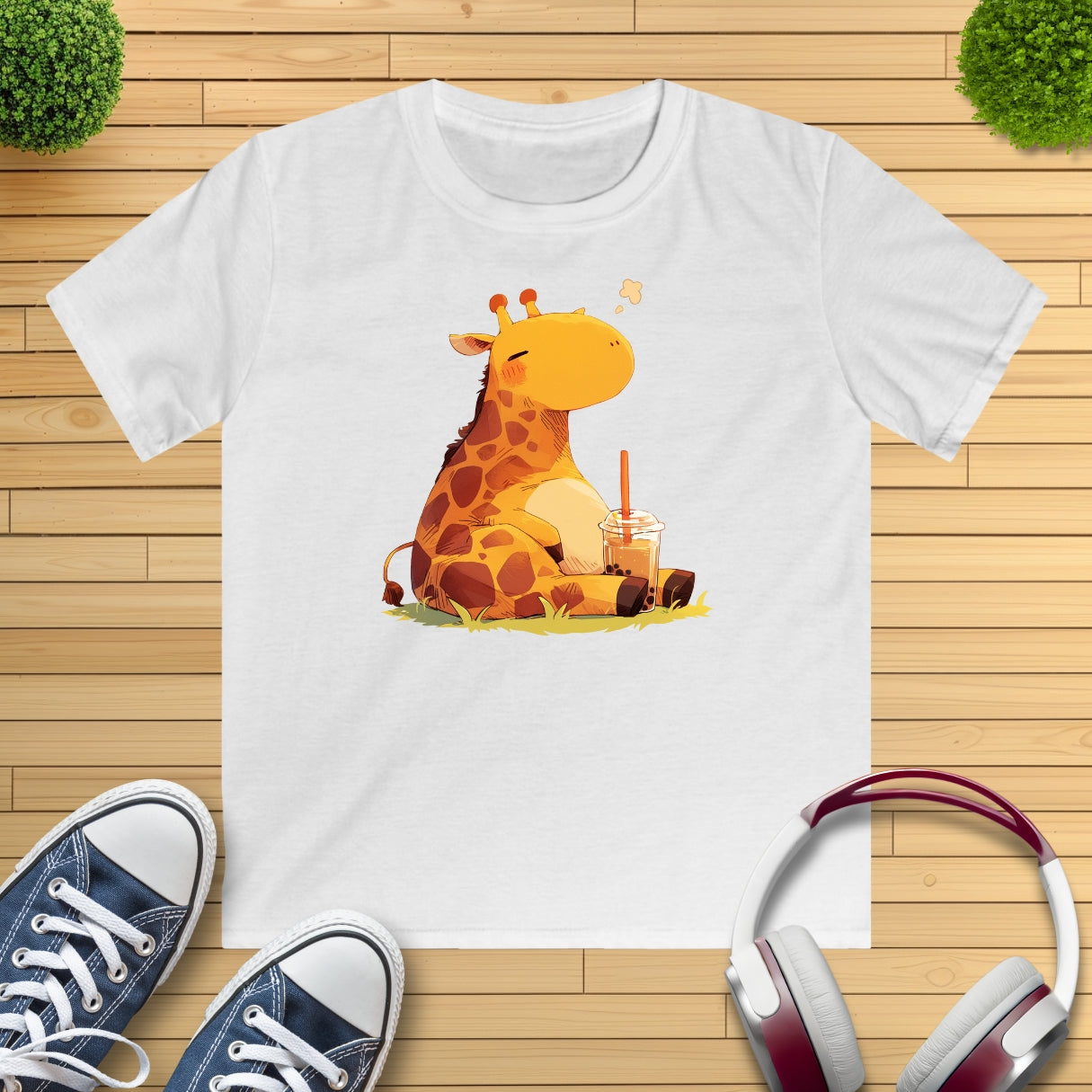 Pummelige Giraffe Kinder T-Shirt