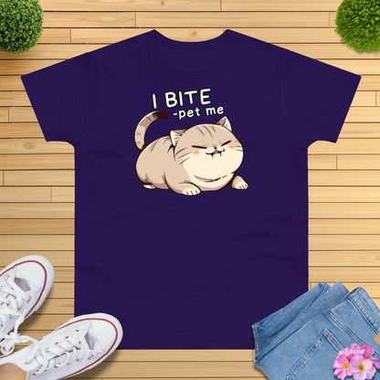 I BITE -pet me Katze T-Shirt