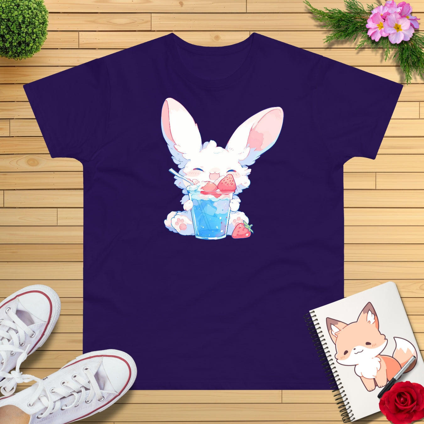 Slush-Eis Erdbeer Hase T-Shirt