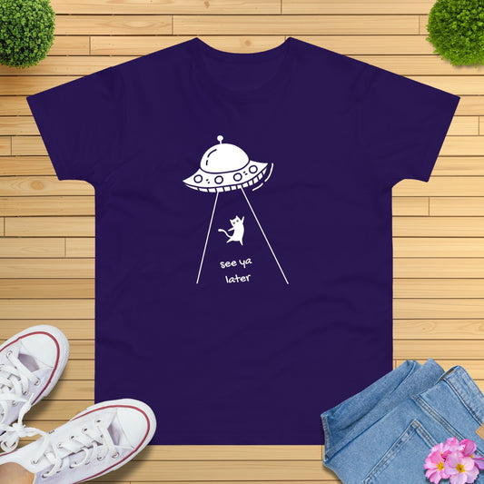 Kawaii Ufo Katze T-Shirt