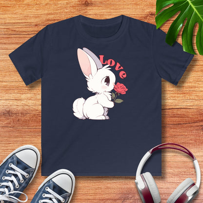 Häschen mit Rose Kinder T-Shirt