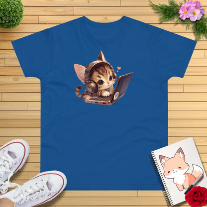 Kawaii Gamer Laptop Kitty T-Shirt