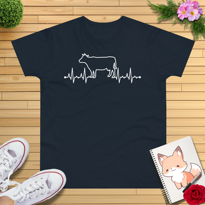 Herzschlag EKG Kuh T-Shirt