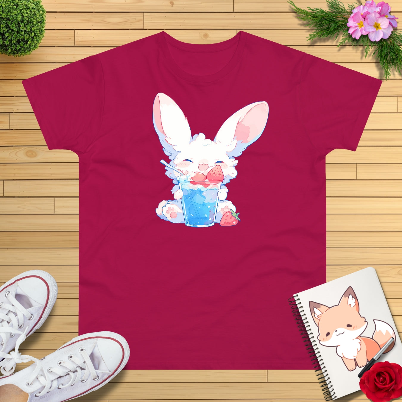 Slush-Eis Erdbeer Hase T-Shirt