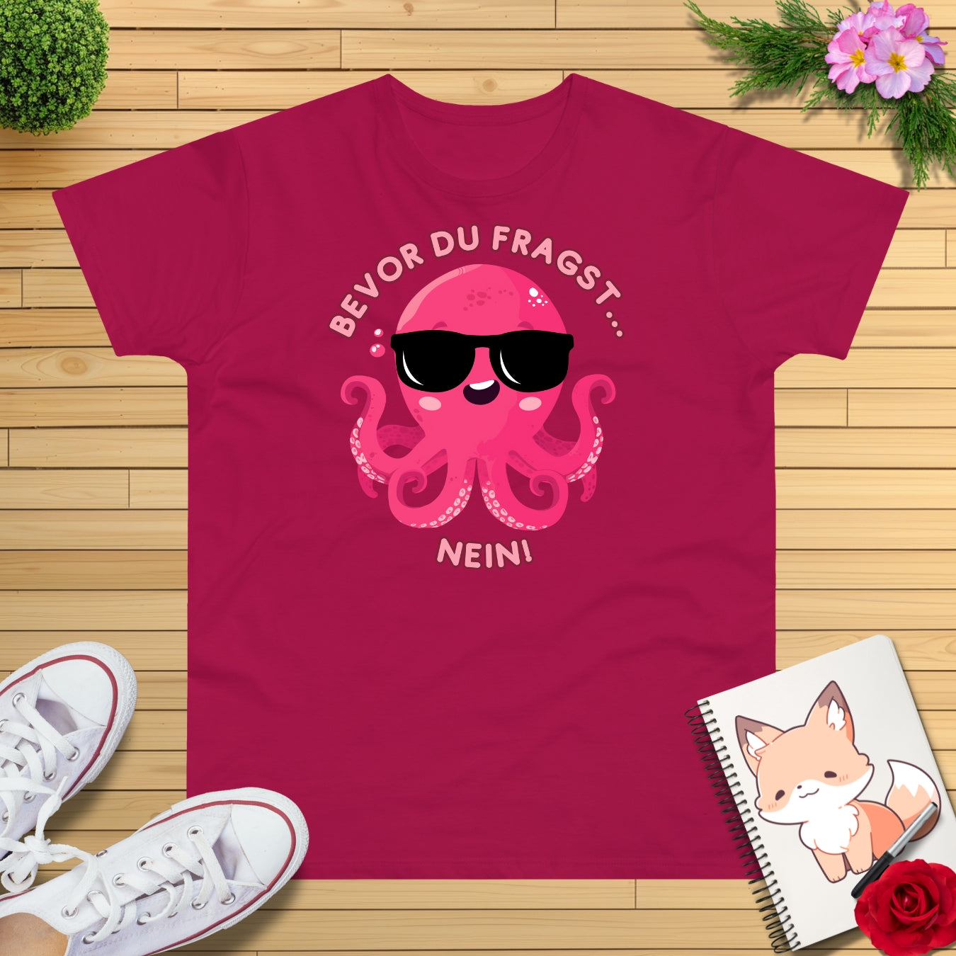 Bevor du fragst NEIN Krake T-Shirt