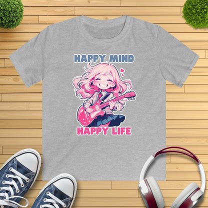 Anime Girl spielt E-Gitarre Kinder T-Shirt