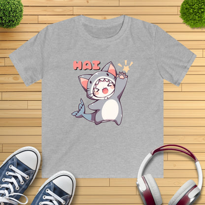 Katzenhai ruft "HAI" Kinder T-Shirt