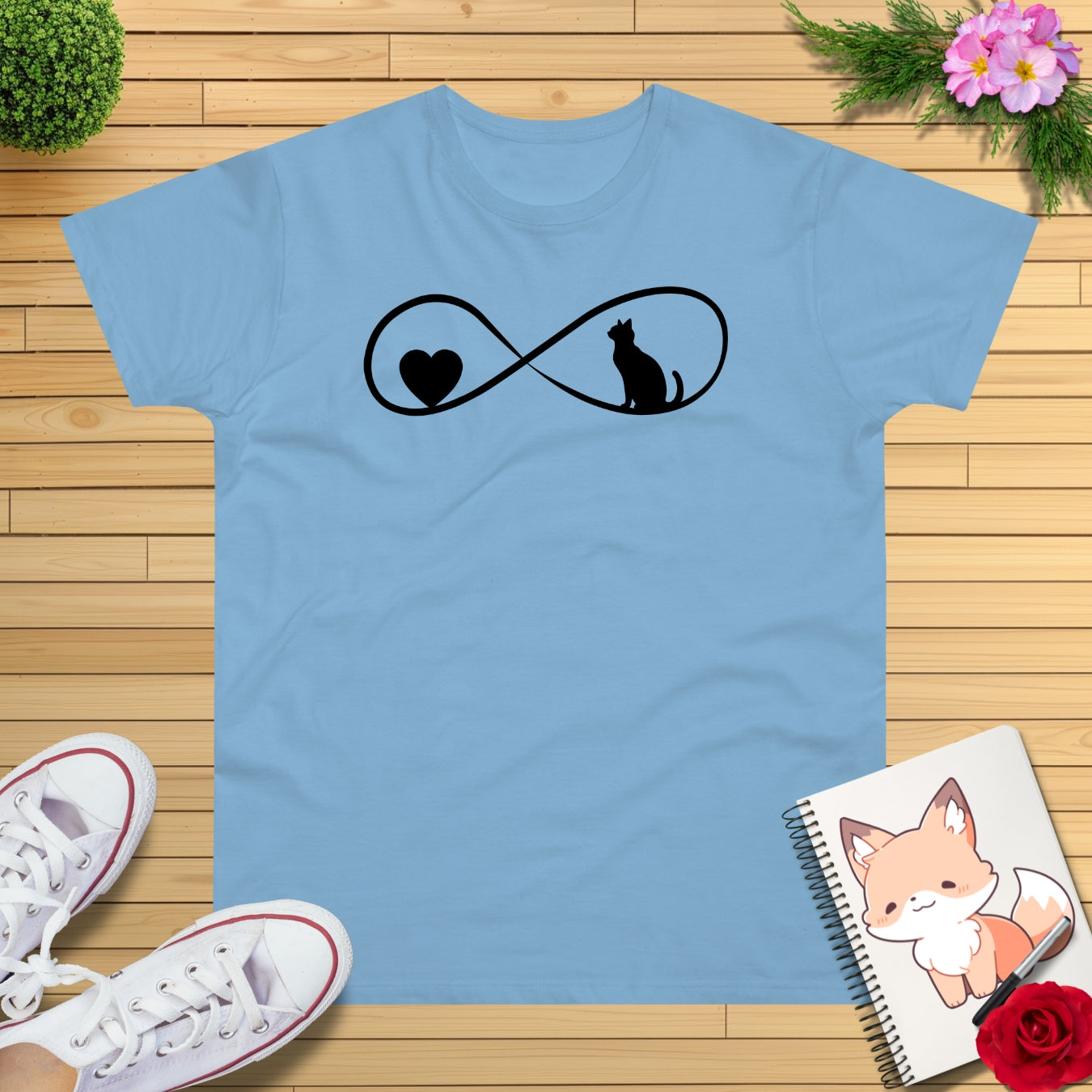 Unendlichkeit Herz & Katze T-Shirt