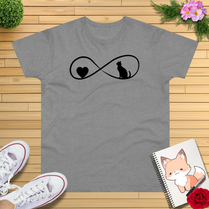 Unendlichkeit Herz & Katze T-Shirt