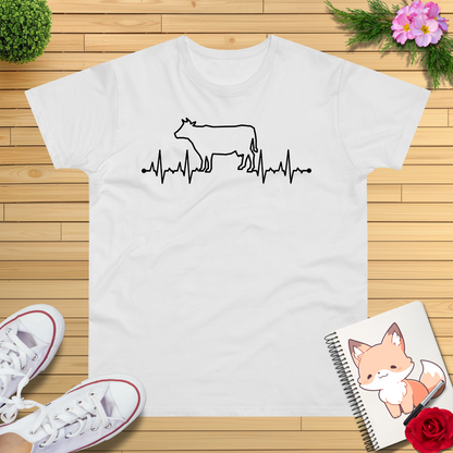 Herzschlag EKG Kuh T-Shirt