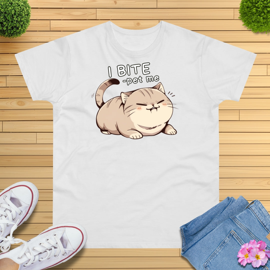 I BITE -pet me Katze T-Shirt