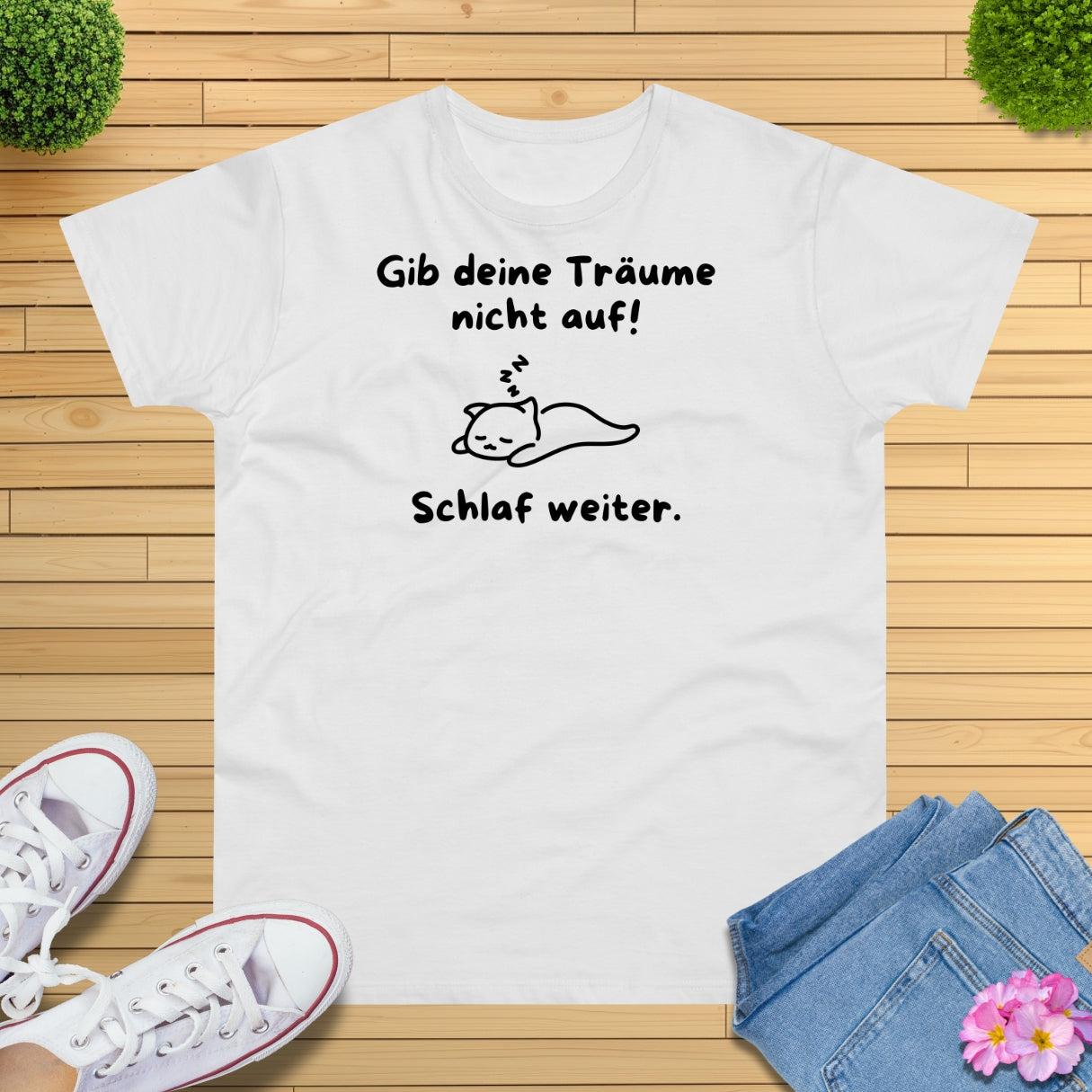 Gib deine Träume nicht auf Katze T-Shirt